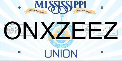 ONXZEEZ Mississippi License Plate