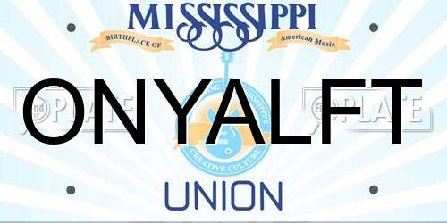 ONYALFT Mississippi License Plate