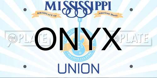 ONYX Mississippi License Plate