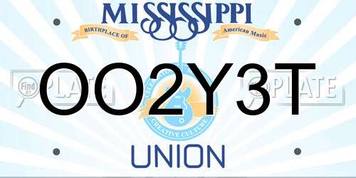 OO2Y3T Mississippi License Plate