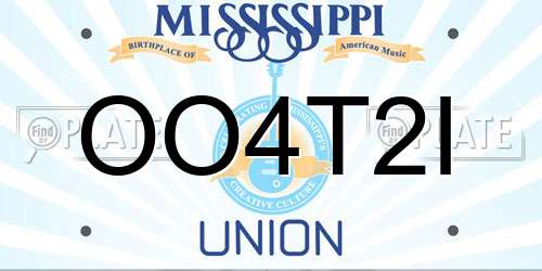 OO4T2I Mississippi License Plate