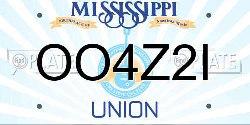 OO4Z2I Mississippi License Plate