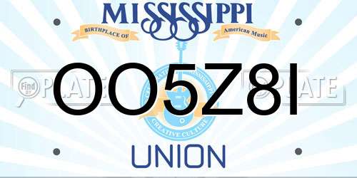 OO5Z8I Mississippi License Plate