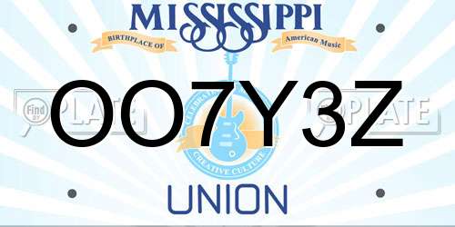 OO7Y3Z Mississippi License Plate