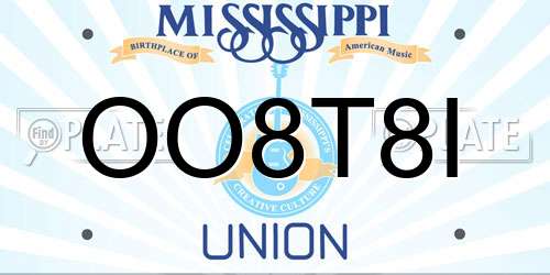 OO8T8I Mississippi License Plate