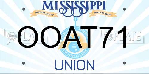 OOAT71 Mississippi License Plate