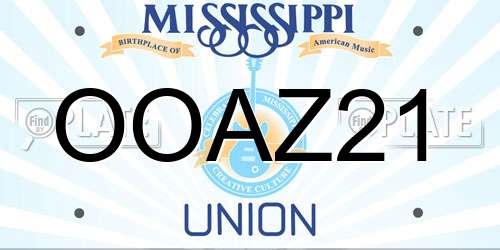 OOAZ21 Mississippi License Plate
