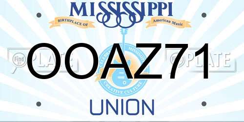 OOAZ71 Mississippi License Plate