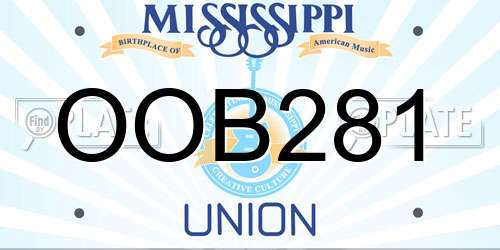 OOB281 Mississippi License Plate