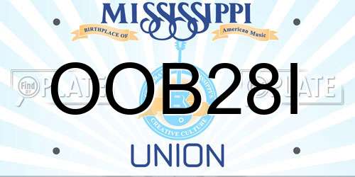 OOB28I Mississippi License Plate