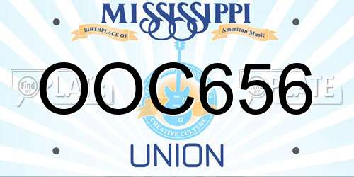 OOC656 Mississippi License Plate