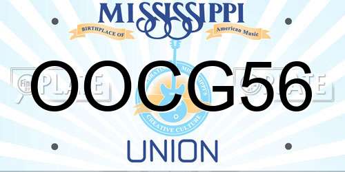 OOCG56 Mississippi License Plate
