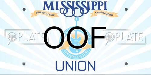 OOF Mississippi License Plate