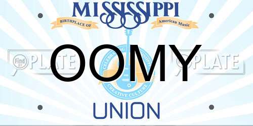 OOMY Mississippi License Plate