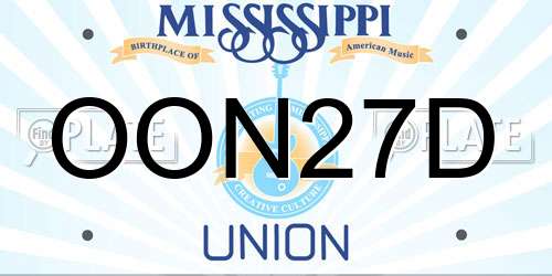 OON27D Mississippi License Plate