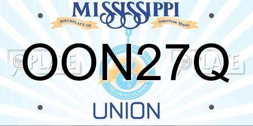 OON27Q Mississippi License Plate
