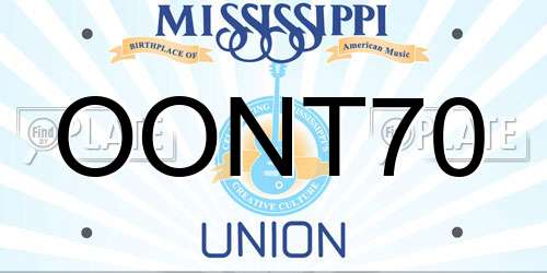 OONT70 Mississippi License Plate