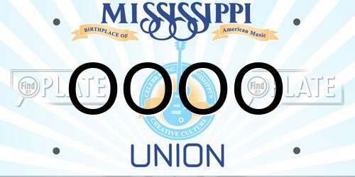 OOOO Mississippi License Plate