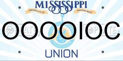 OOOOIOC Mississippi License Plate