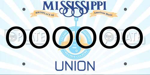 OOOOOO Mississippi License Plate