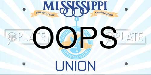 OOPS Mississippi License Plate