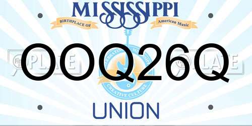 OOQ26Q Mississippi License Plate