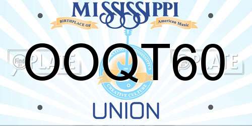OOQT60 Mississippi License Plate