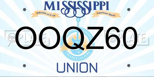 OOQZ60 Mississippi License Plate