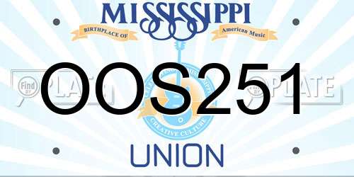 OOS251 Mississippi License Plate