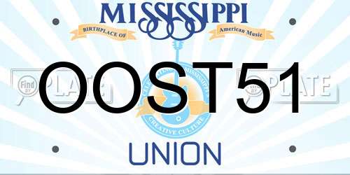 OOST51 Mississippi License Plate