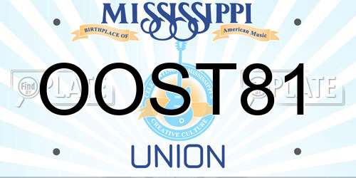 OOST81 Mississippi License Plate