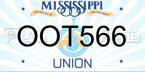 OOT566 Mississippi License Plate