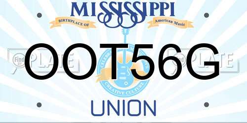 OOT56G Mississippi License Plate