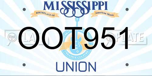 OOT951 Mississippi License Plate