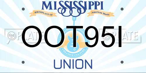 OOT95I Mississippi License Plate