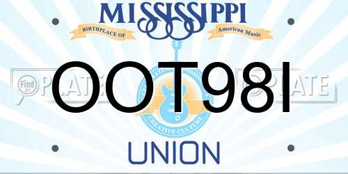 OOT98I Mississippi License Plate