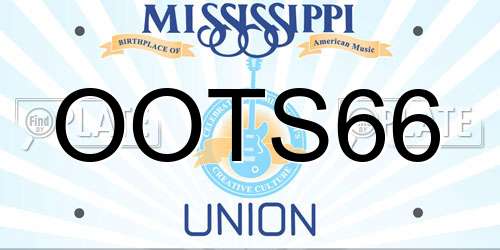 OOTS66 Mississippi License Plate