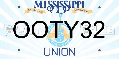 OOTY32 Mississippi License Plate