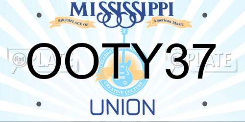 OOTY37 Mississippi License Plate
