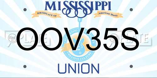 OOV35S Mississippi License Plate
