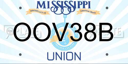 OOV38B Mississippi License Plate