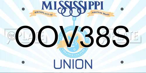 OOV38S Mississippi License Plate