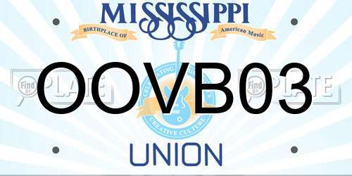 OOVB03 Mississippi License Plate