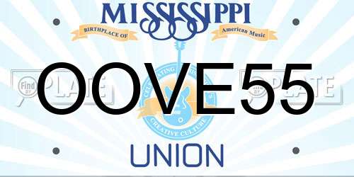 OOVE55 Mississippi License Plate
