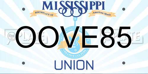 OOVE85 Mississippi License Plate