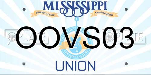 OOVS03 Mississippi License Plate