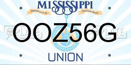 OOZ56G Mississippi License Plate