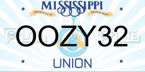 OOZY32 Mississippi License Plate