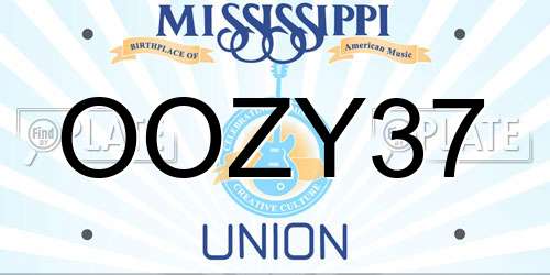 OOZY37 Mississippi License Plate