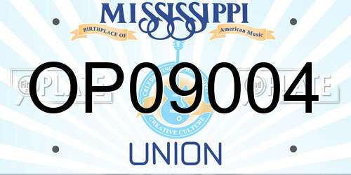 OP09004 Mississippi License Plate